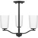 Adley 3 Light 18.12 inch Matte Black Semi-Flush Convertible Light Ceiling Light