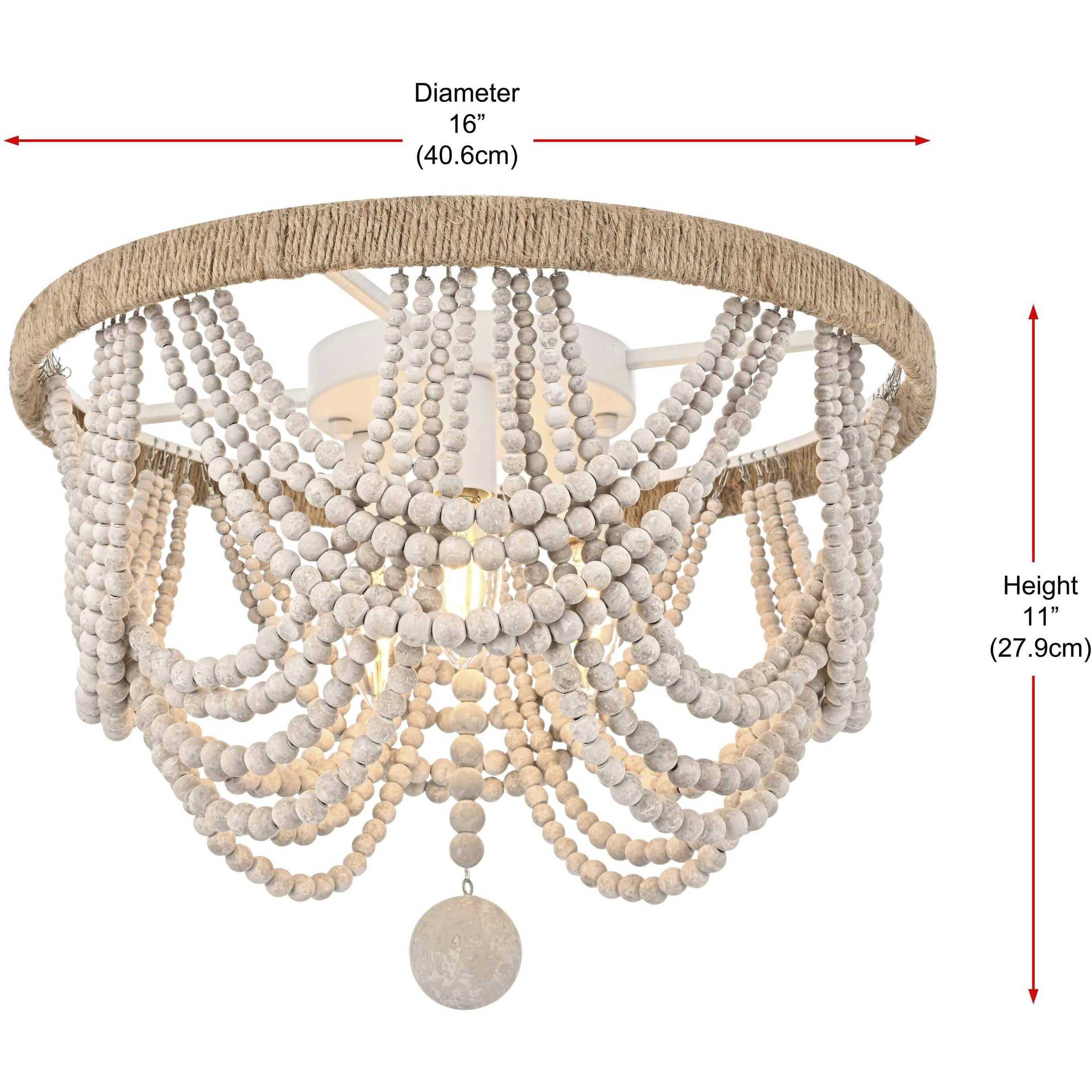 Jolie 4 Light 16 inch Antique White Flush Mount Ceiling Light