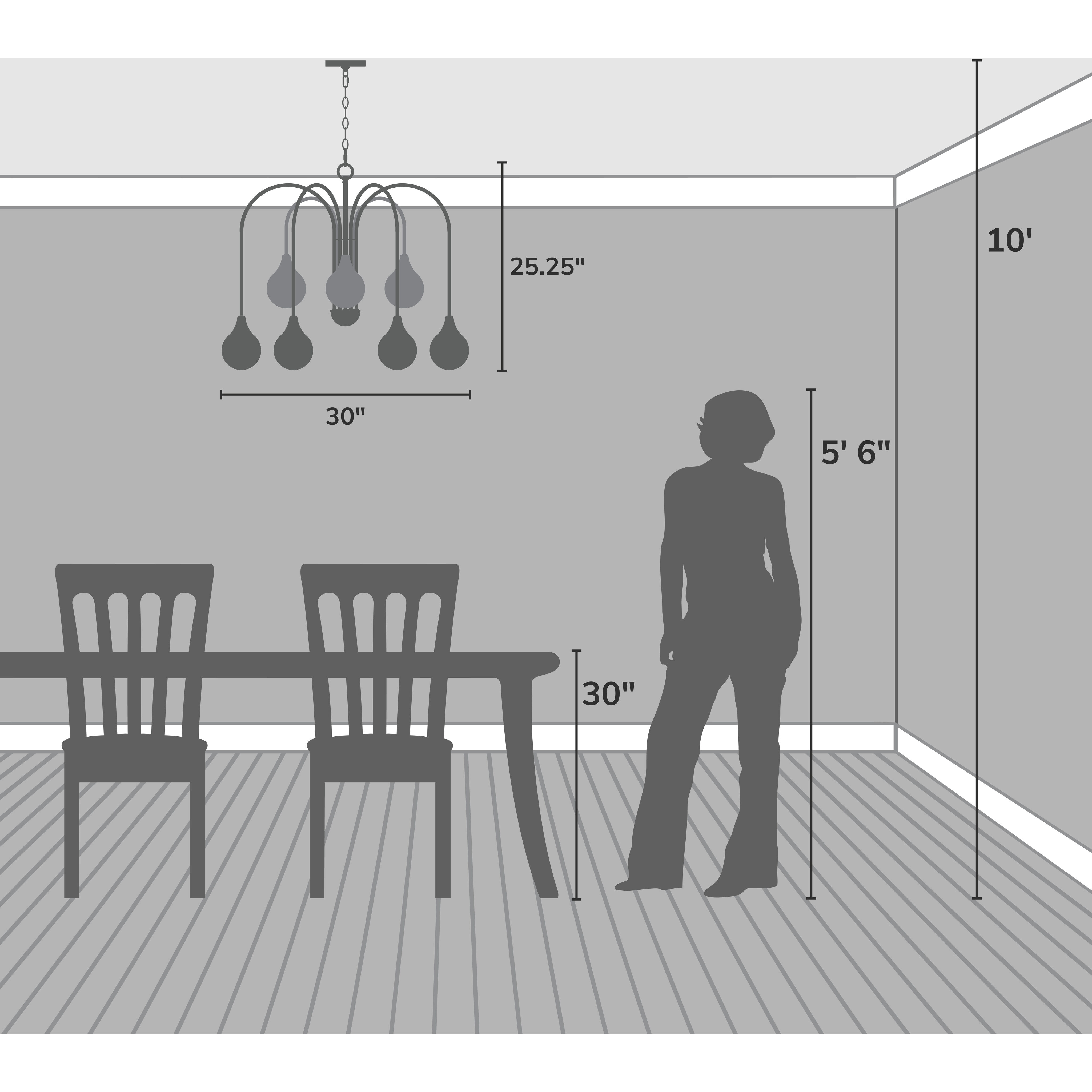 Valadon 9 Light 30 inch Matte Black Chandelier Ceiling Light, Large