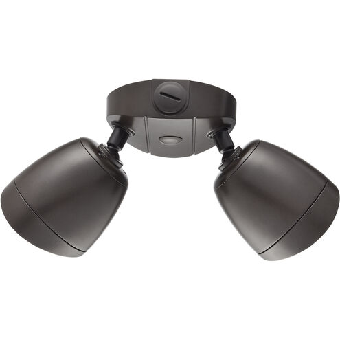 Twin Head Basic LED 4.25 inch Powder Coated Bronze Outdoor Security Flood Light