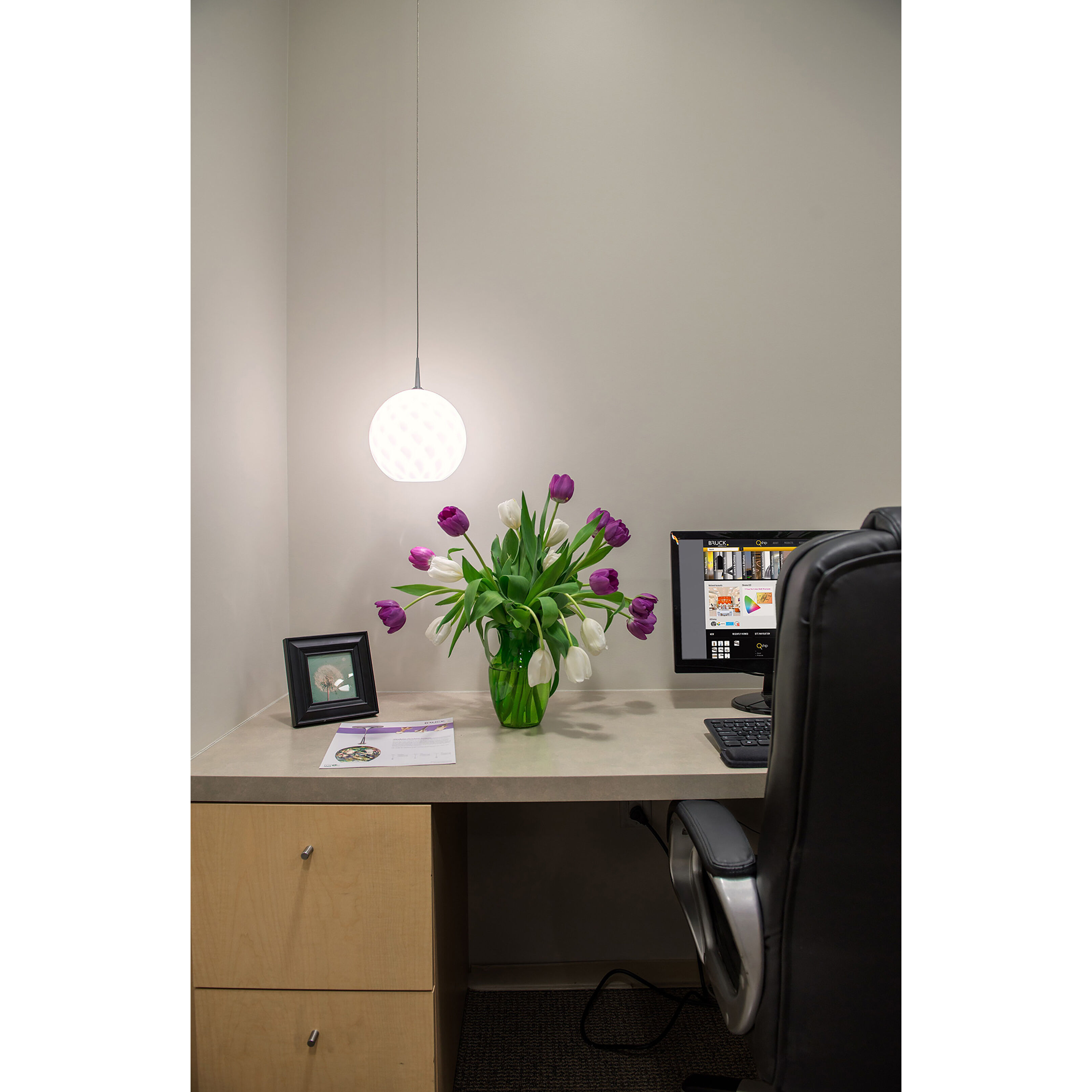 Sirena LED 7.9 inch Chrome Pendant Ceiling Light in White Glass