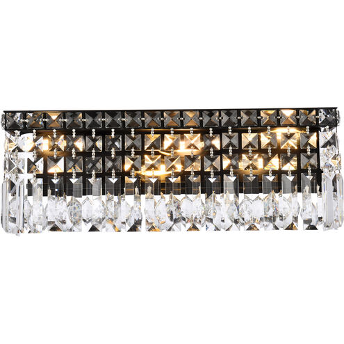 Maxime 3 Light 4.5 inch Black and Clear Wall Sconce Wall Light in Royal Cut