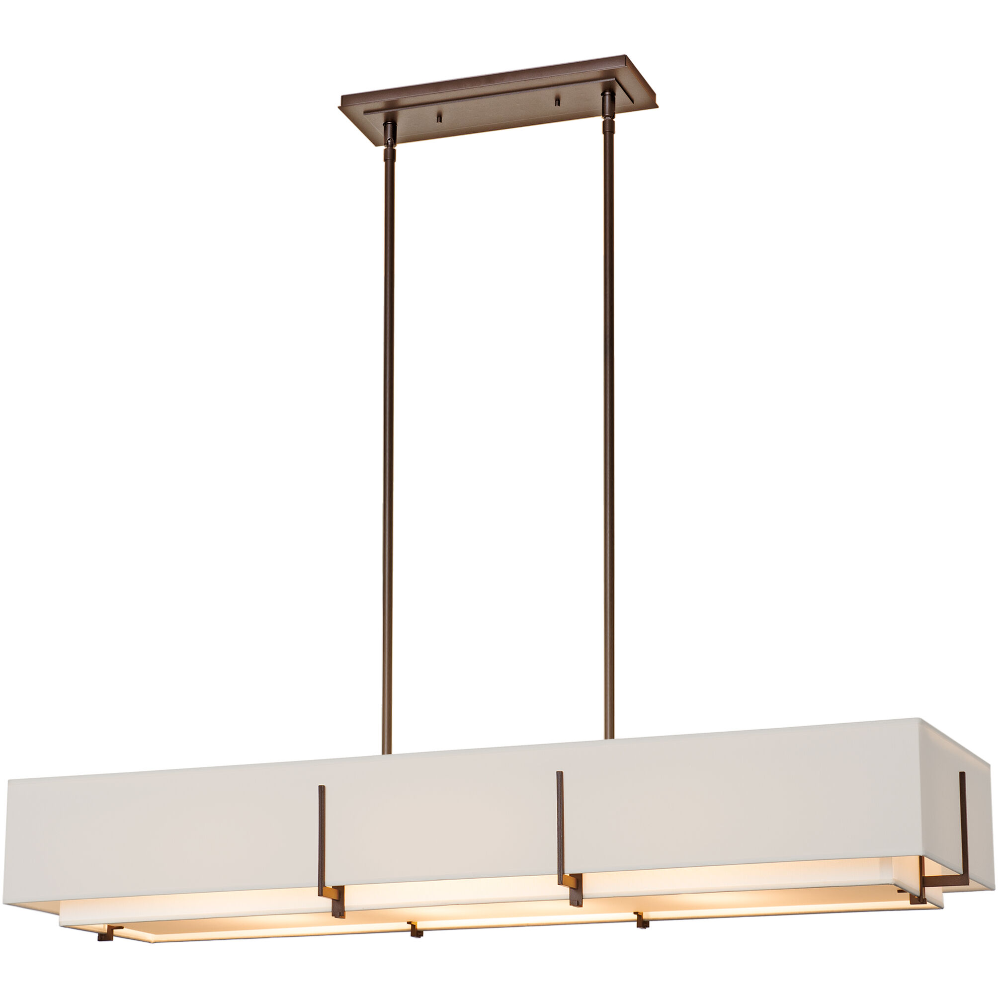 Exos 4 Light 46.6 inch Bronze Pendant Ceiling Light in Natural Anna/Flax