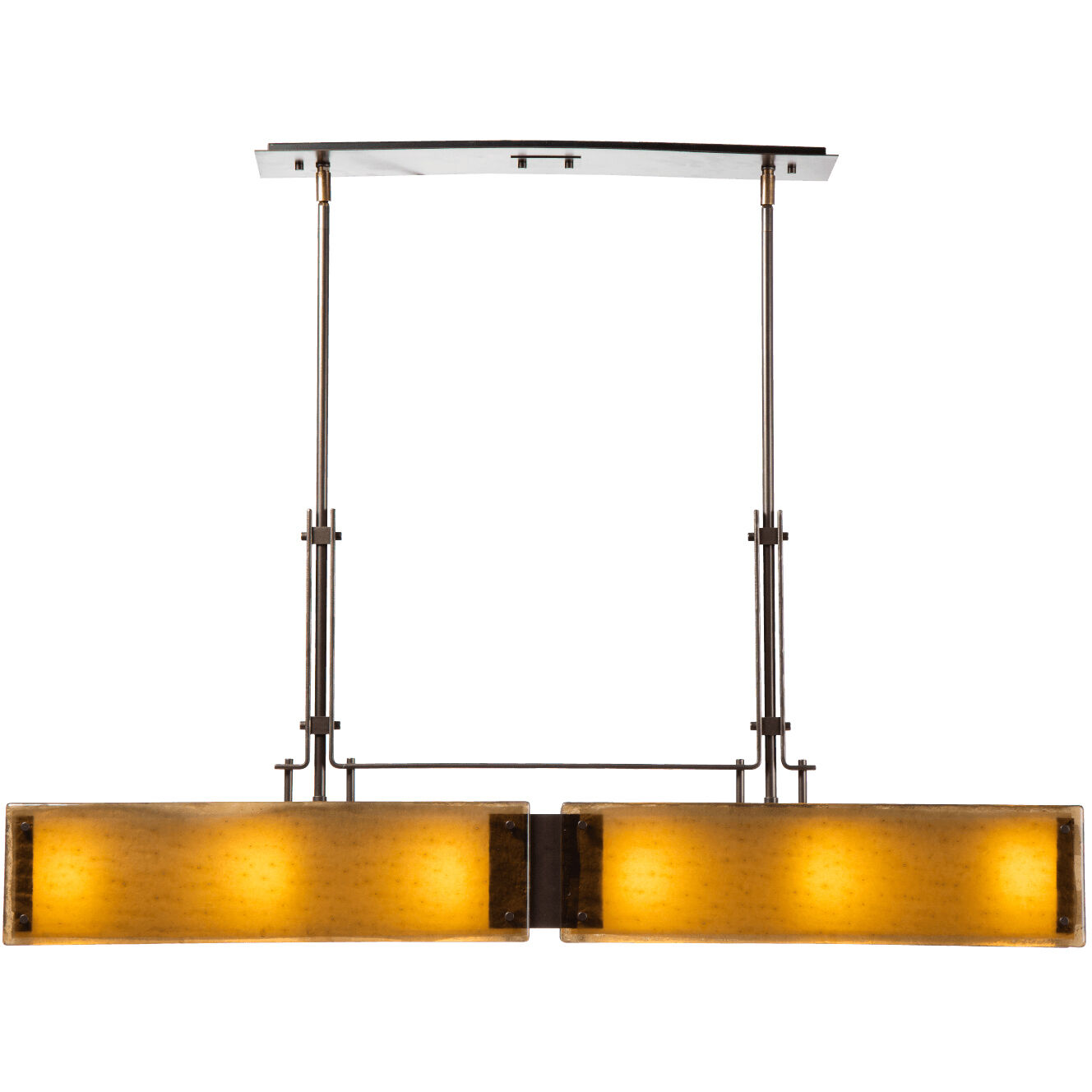 Urban Loft LED Graphite Linear Pendant Ceiling Light in 3000K LED, Ivory Wisp, Trestle