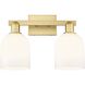 Arcadia Bella 2 Light 16.5 inch Satin Gold Bath Vanity Light Wall Light in White