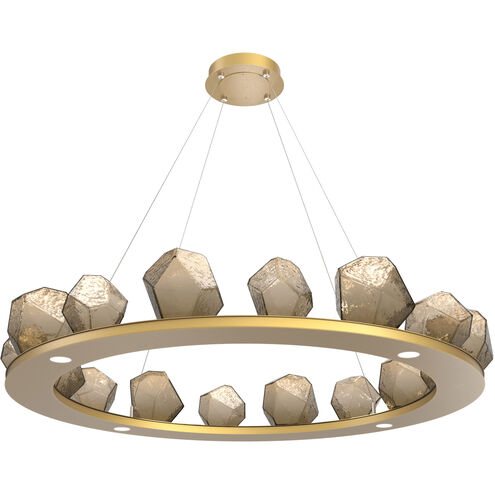 Gem LED 48.7 inch Gilded Brass Chandelier Ceiling Light, Ring