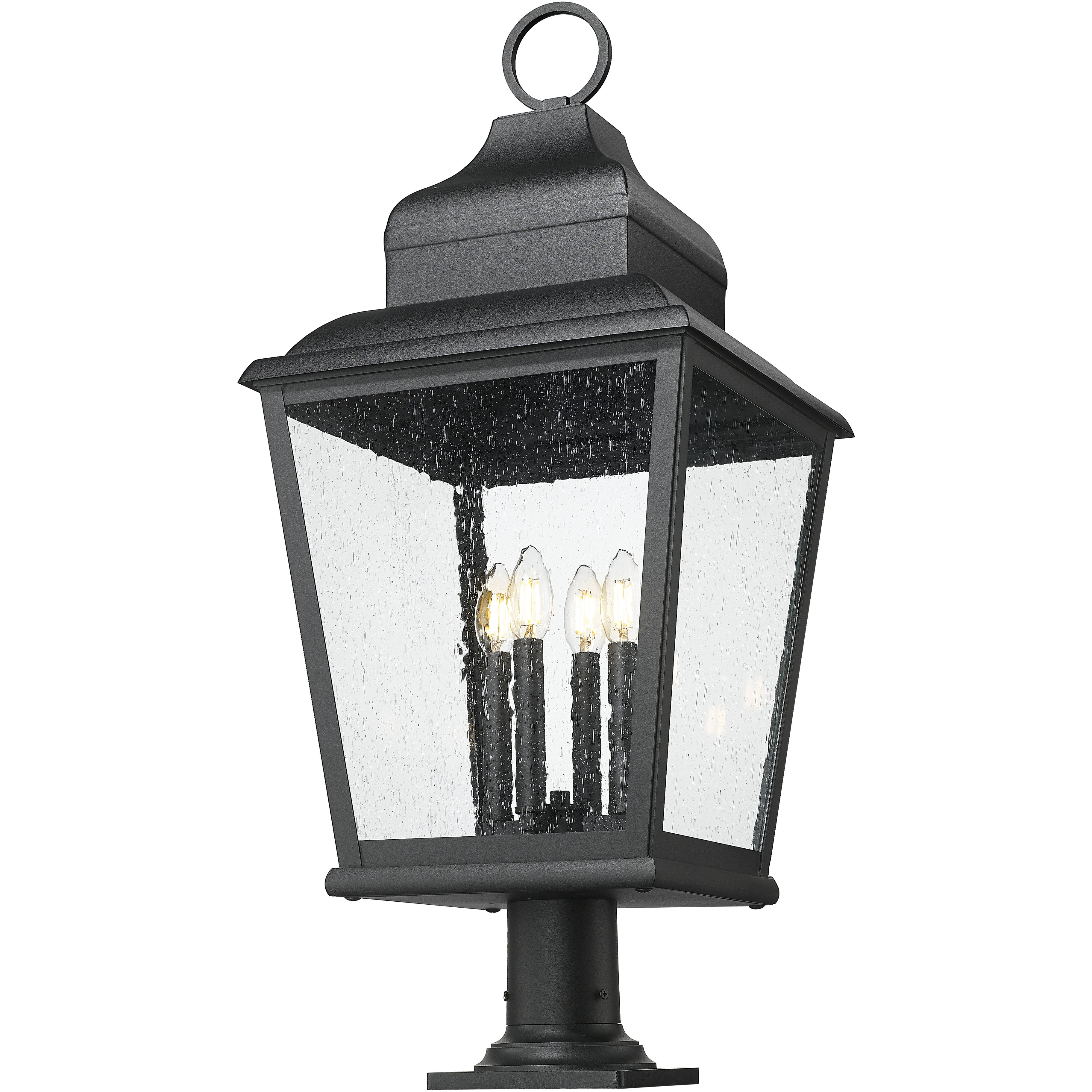 Raphael 4 Light 35 inch Sand Black Outdoor Pier Mounted Fixture in Soft Sand Black