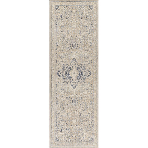 Amore 96 X 30 inch Dark Blue Rug in 2.5 x 8, Runner