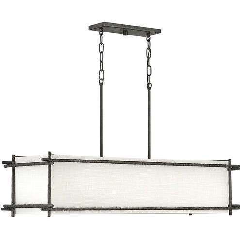 Tress 6 Light 42 inch Forged Iron Indoor Linear Chandelier Ceiling Light