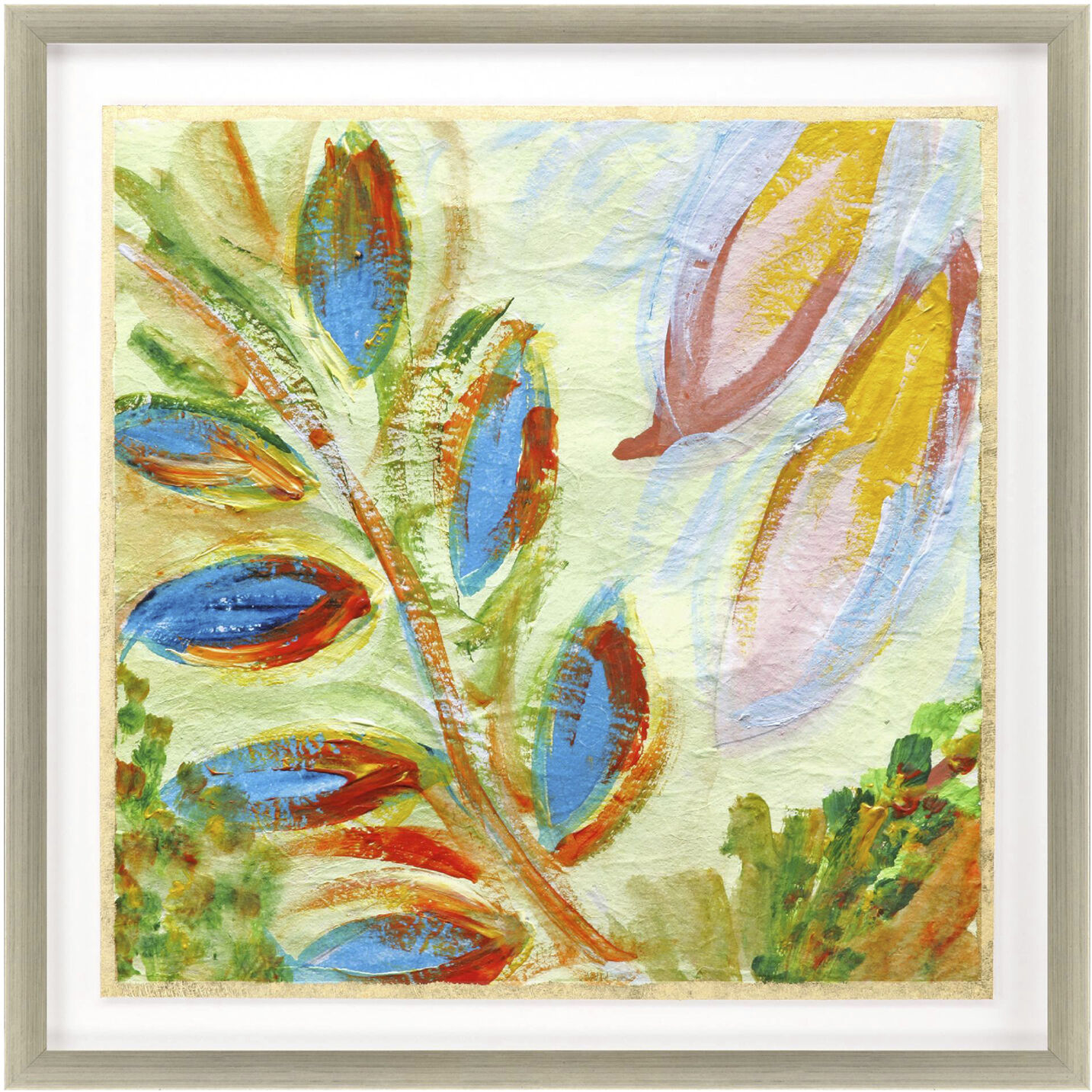 Sassy Botanica Blue and Green and Multi and Pink Framed Art