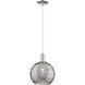 Arcadia Athens Deco Swirl 1 Light 10 inch Polished Nickel Mini Pendant Ceiling Light