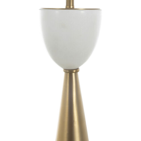Rome 31 inch Matte Gold Brass / Antique Bronze / White Marble Table Lamp Portable Light