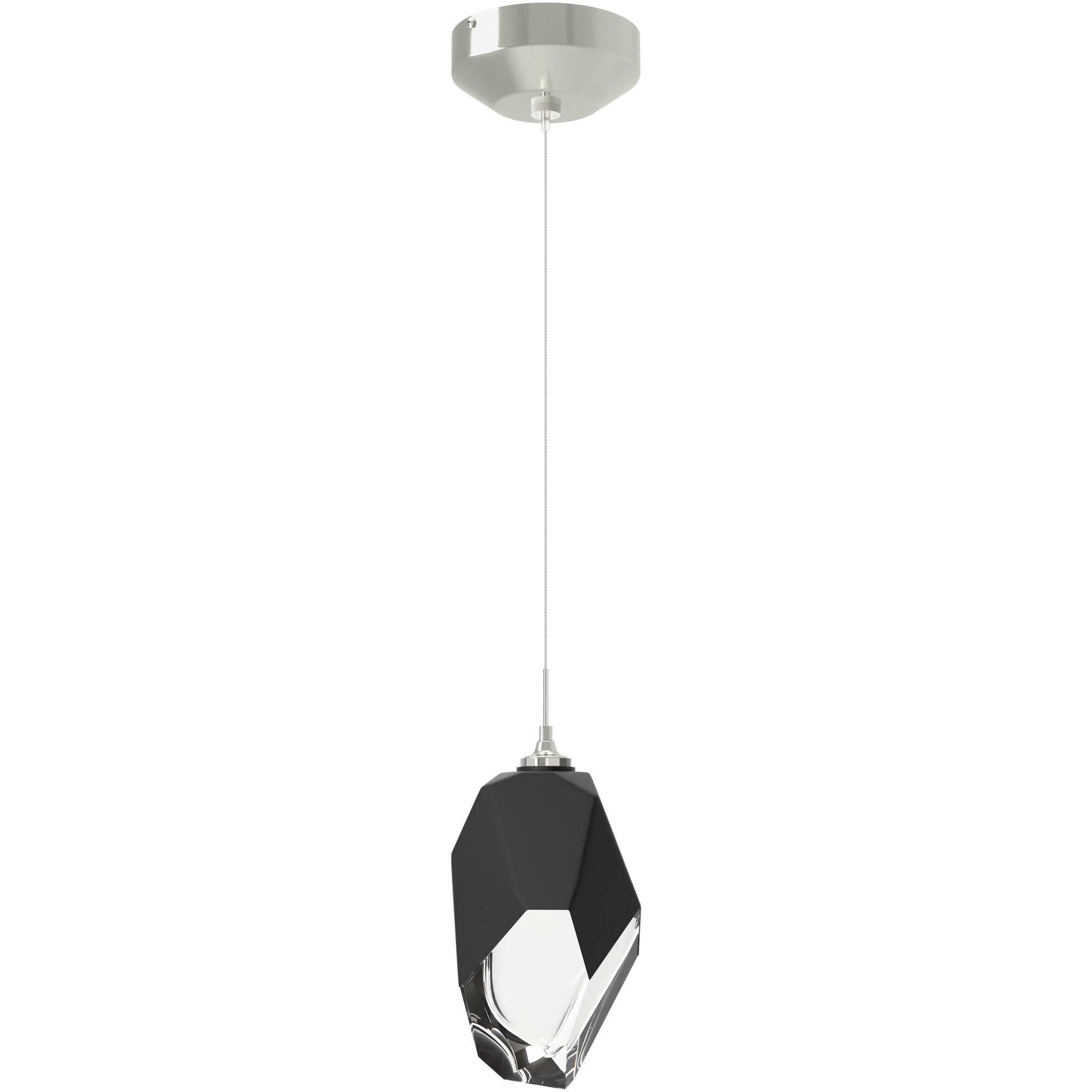 Chrysalis 1 Light 6.1 inch Sterling Mini Pendant Ceiling Light in Black Crystal, Large