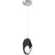 Chrysalis 1 Light 6.1 inch Sterling Mini Pendant Ceiling Light in Black Crystal, Large
