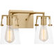 Drew & Jonathan Crofton 2 Light 14.63 inch Satin Brass Wall Bath Fixture Wall Light