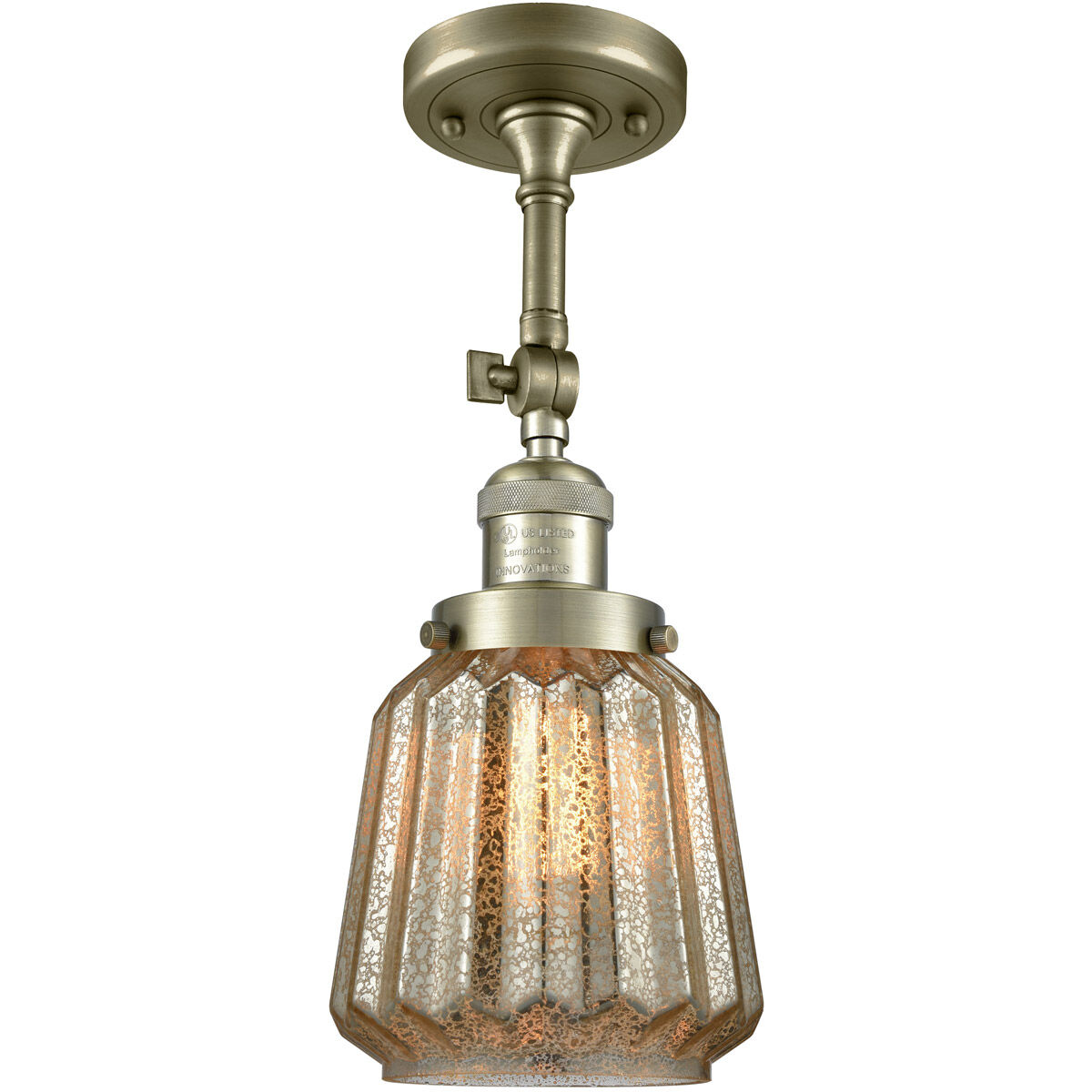 Franklin Restoration Chatham LED 6 inch Antique Brass Sconce Wall Light in Mercury Glass, Franklin Restoration