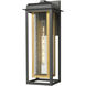 Mansfield 1 Light 20 inch Matte Black with Brass Outdoor Sconce in Seedy Glass