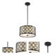 Arabella 2 Light 16 inch Black Pendant Ceiling Light, Convertible to Semi-Flush