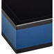 Navy Lacquer Navy and Black Trays, Set of 2