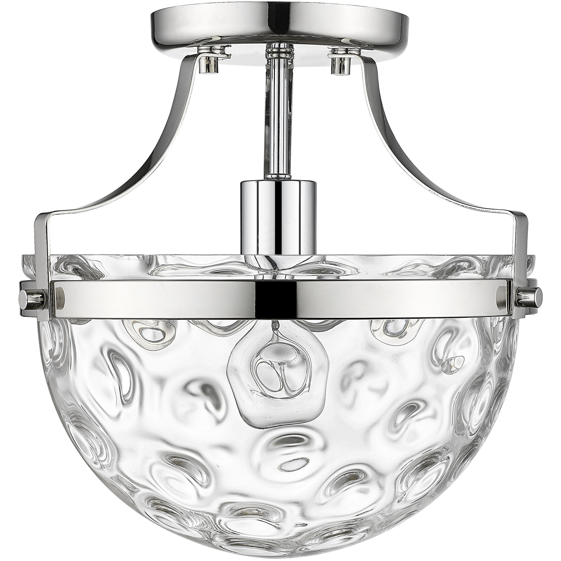 Quinn 1 Light 11 inch Polished Nickel Semi-Flush Ceiling Light
