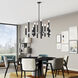 Helsinki 12 Light 44 inch Black with Brushed Nickel Accents Chandelier Ceiling Light