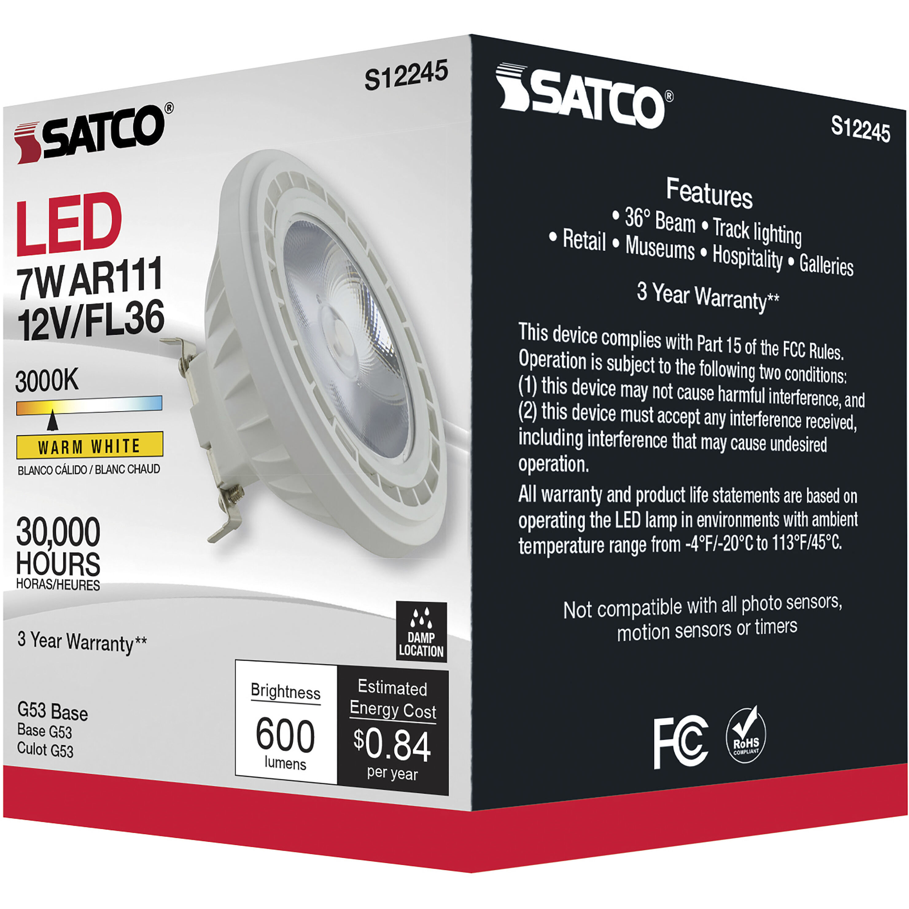 Lumos LED LED G53 7.00 watt 3000K Light Bulb