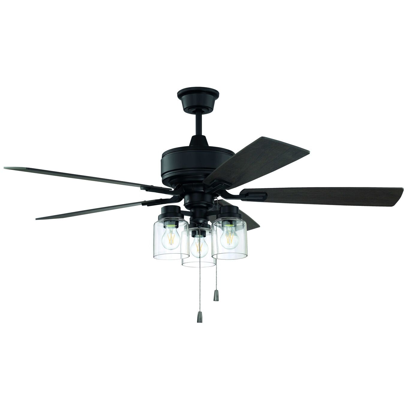 Neighborhood Kate 52 inch Flat Black with Black Walnut/Grey Walnut Blades Ceiling Fan