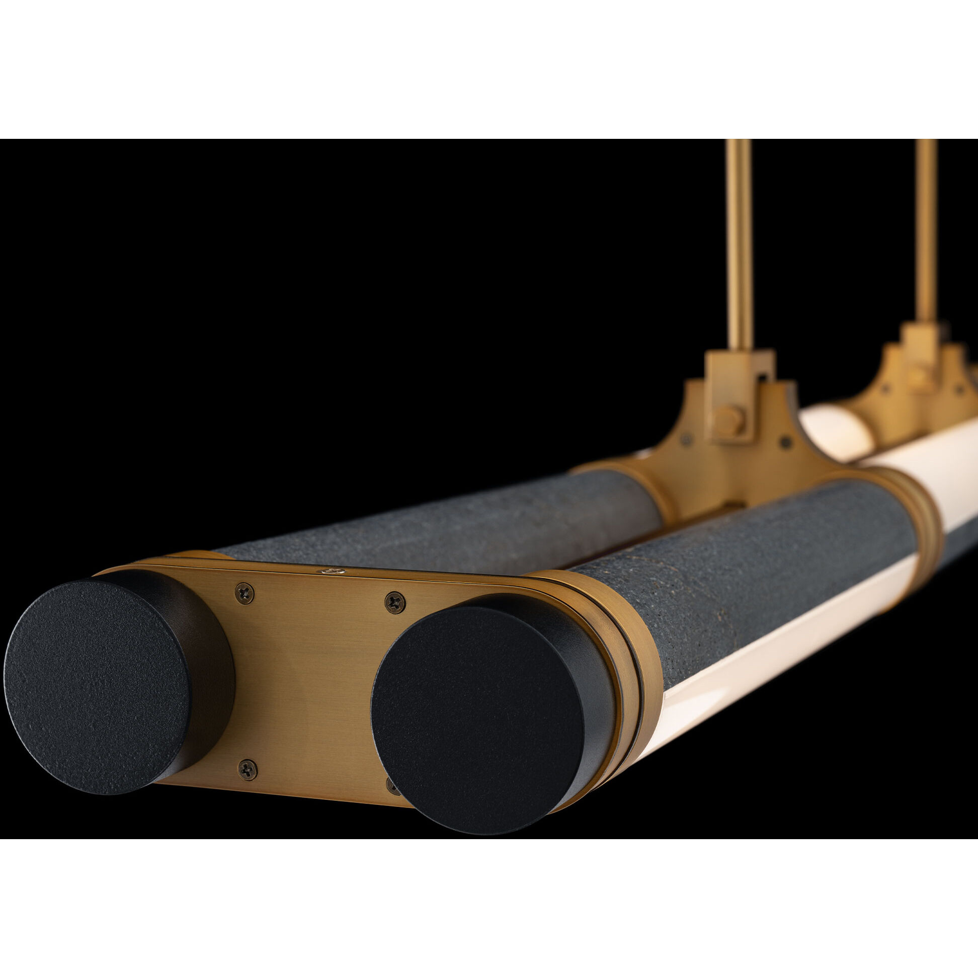 Catania LED 6.6 inch Bassalt Stone and Aged Brass Indoor Hanging Lighting Ceiling Light in 3500K