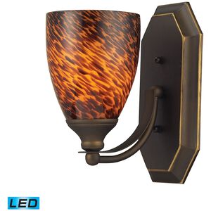 Mix and Match LED 8 inch Aged Bronze Vanity Light Wall Light in Espresso, 1