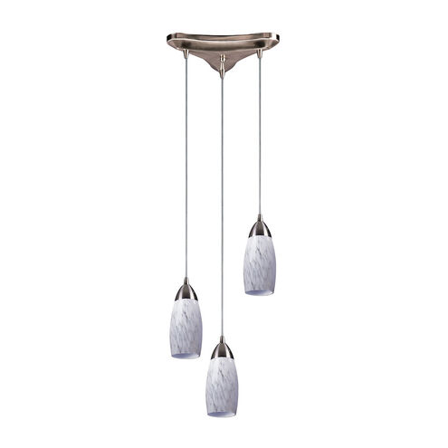 Castle 3 Light 10 inch Satin Nickel Mini Pendant Ceiling Light
