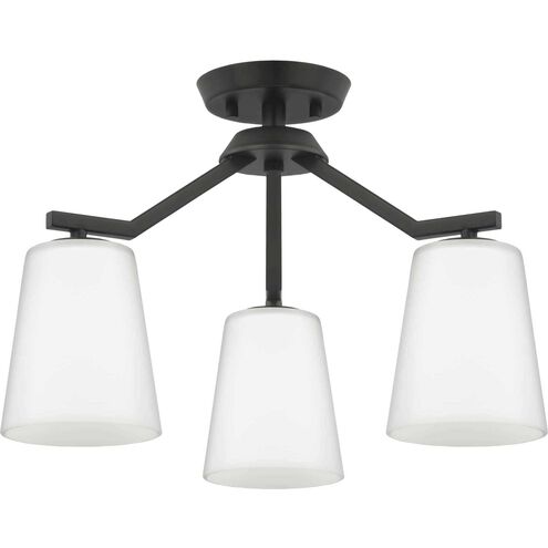Vertex 3 Light 18 inch Matte Black Convertible Chandelier Ceiling Light