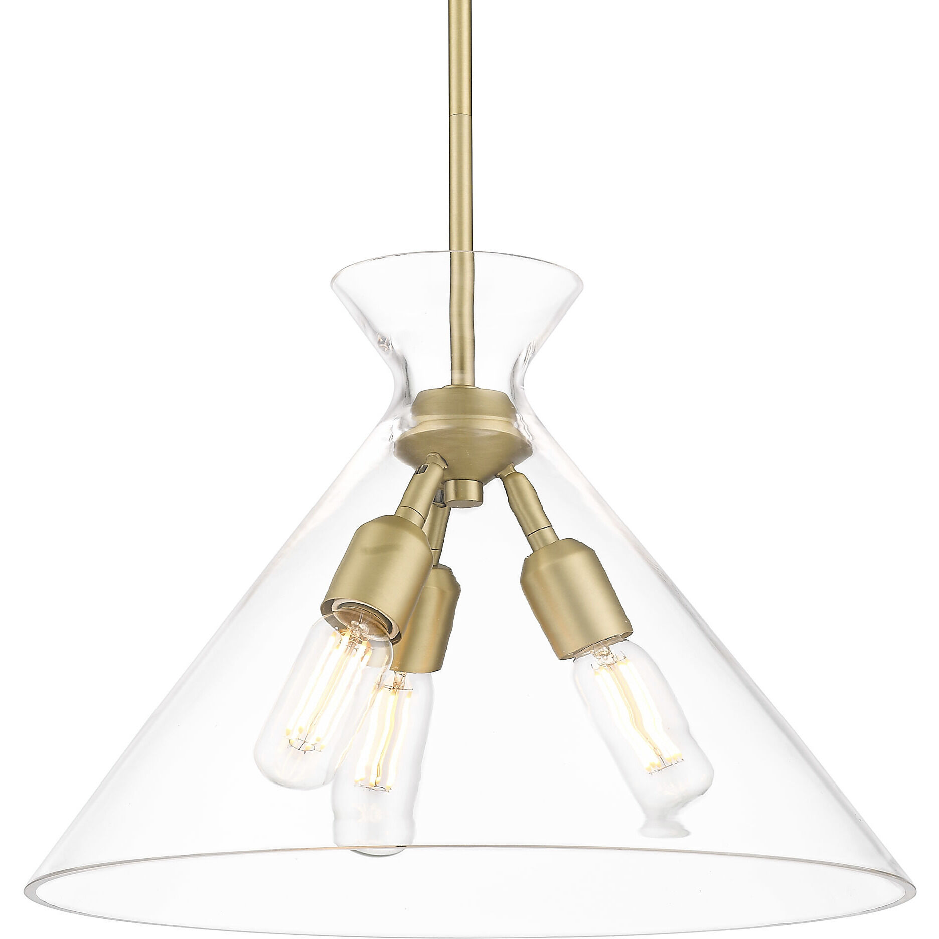 Malta Pendant Ceiling Light in Brushed Champagne Brass