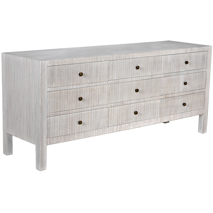 Conrad White Wash Dresser, 9 Drawer