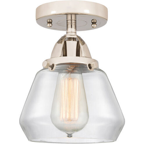 Nouveau 2 Fulton 1 Light 7 inch Polished Nickel Semi-Flush Mount Ceiling Light in Clear Glass