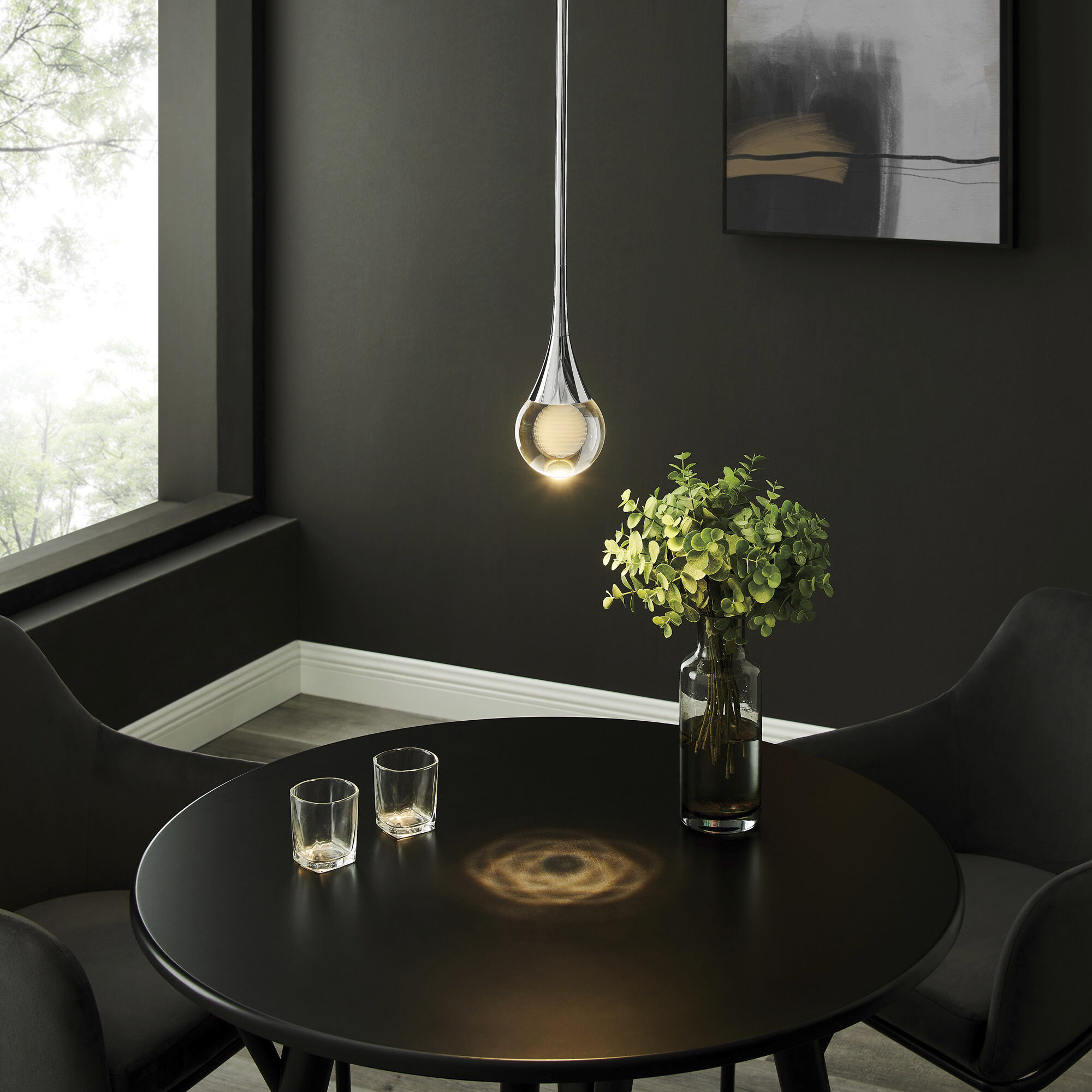 Luna IV 1 Light 4.75 inch Nickel Pendant Ceiling Light