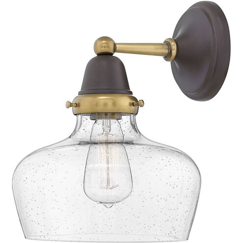 Academy 1 Light 10 inch Oil Rubbed Bronze with Heritage Brass Indoor Wall Sconce Wall Light