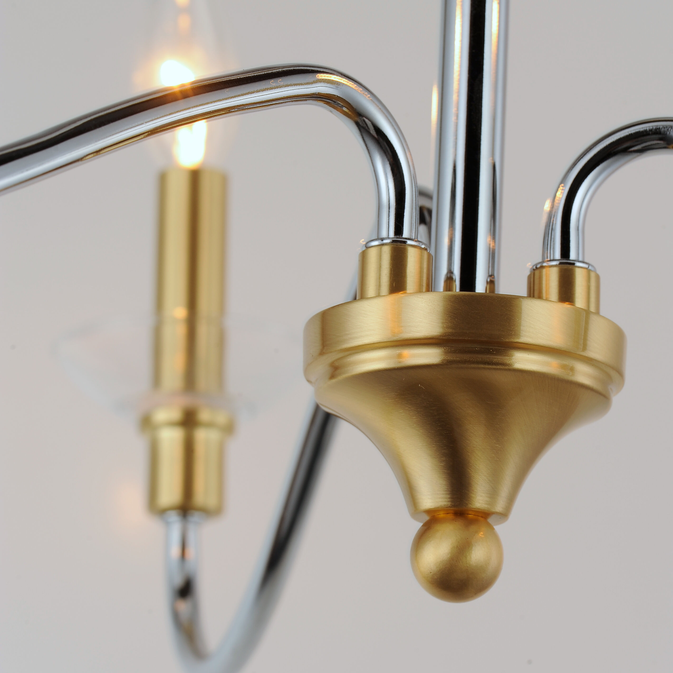 Clarion 3 Light 24 inch Polished Chrome/Satin Brass Multi-Light Pendant Ceiling Light