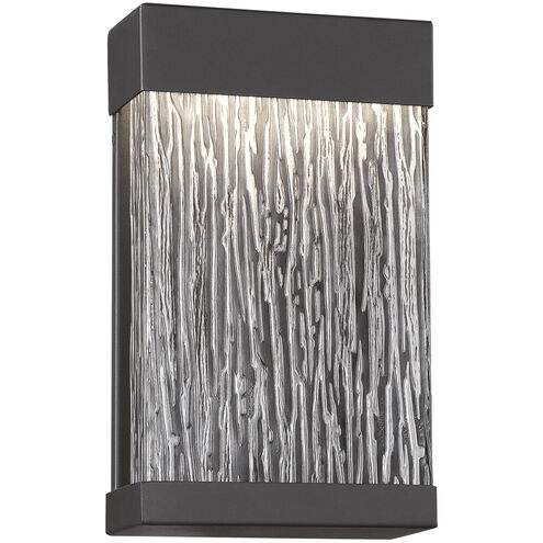 Tiffany LED 11.38 inch Black Outdoor Wall Sconce, Small