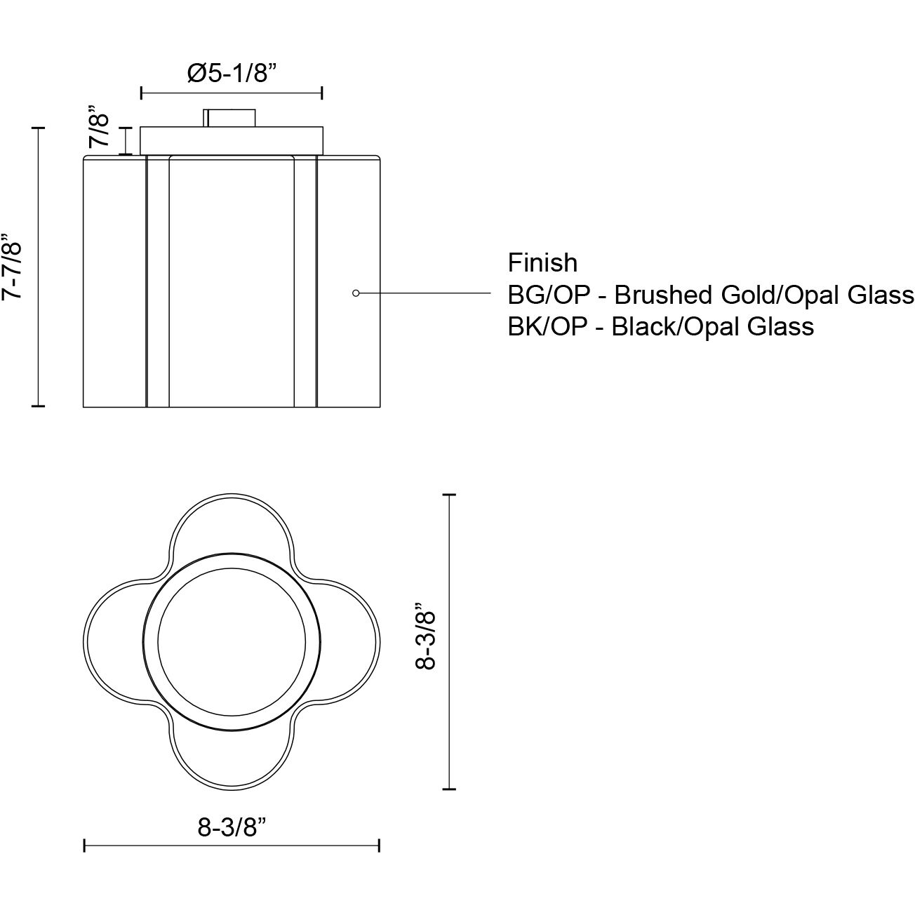 Clover LED 8.38 inch Brushed Gold/Opal Glass Flush Mount Ceiling Light