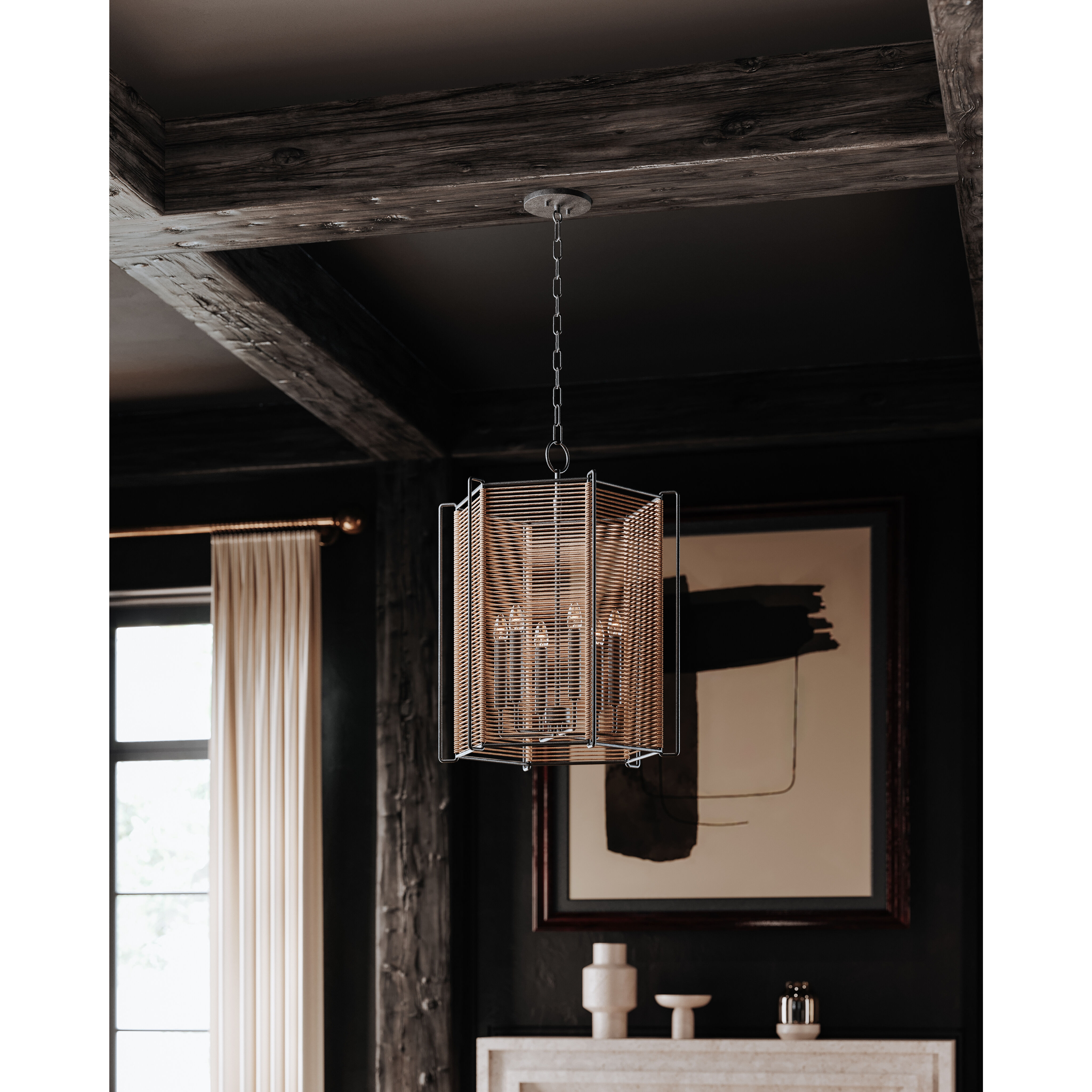 Ramon 6 Light 22 inch Textured Black Indoor Lantern Ceiling Light