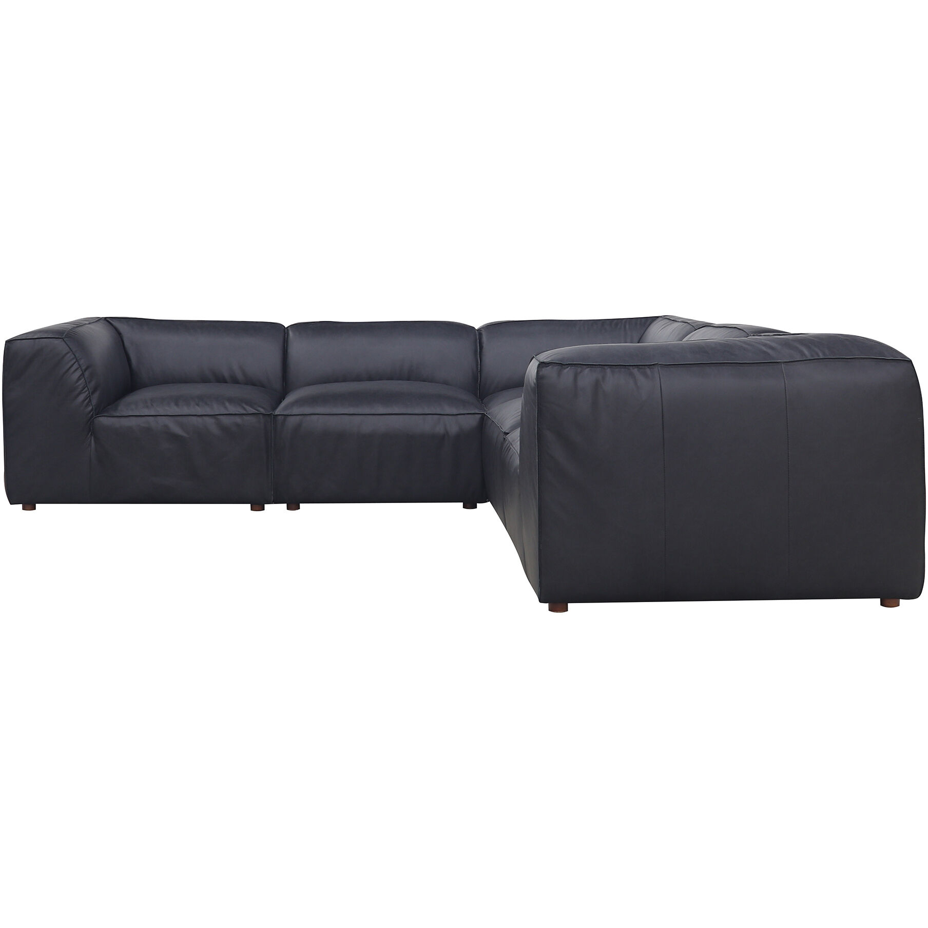Form Vantage Black Leather Modular Sectional, Dream