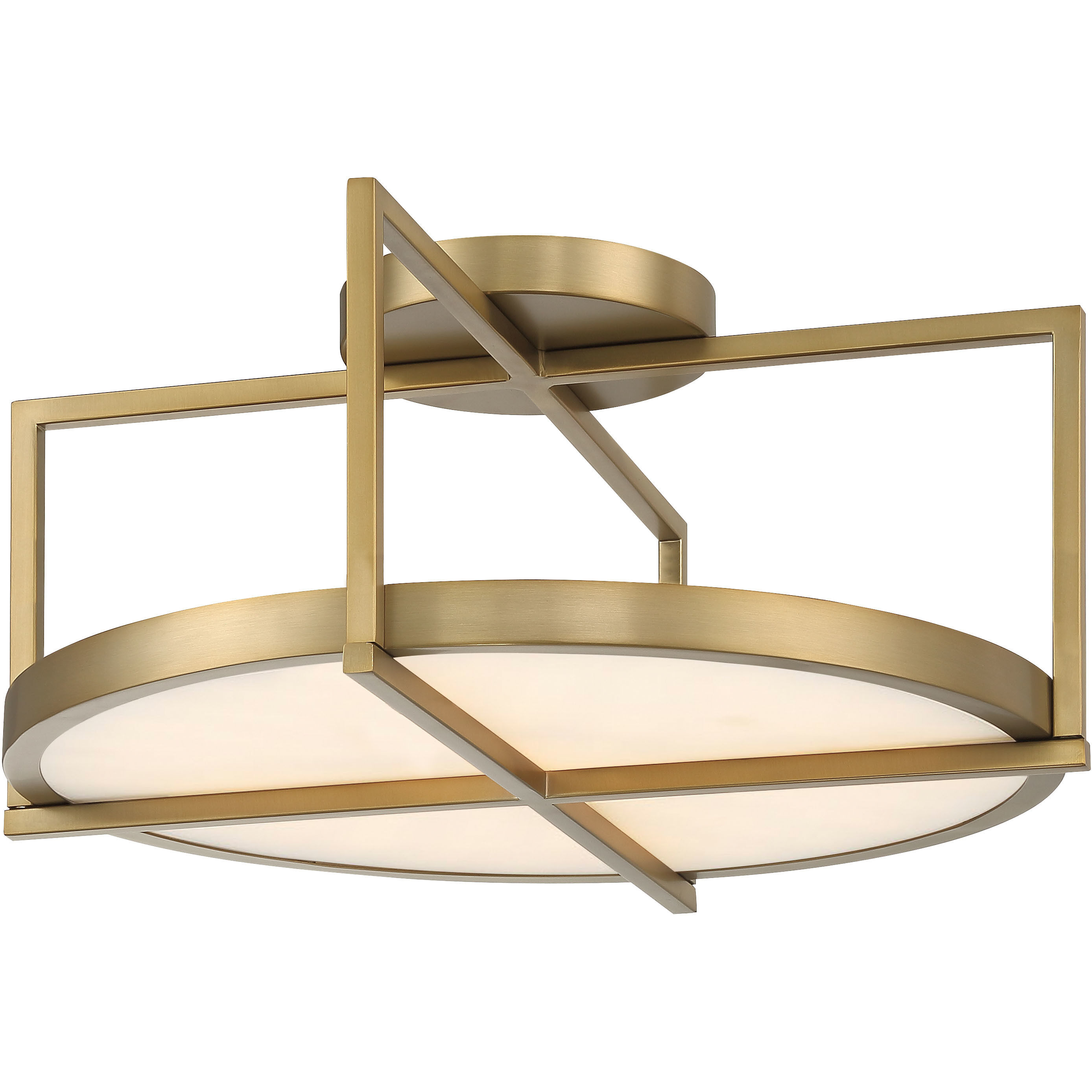 Boada LED 18 inch Soft Brass Semi Flush Ceiling Light