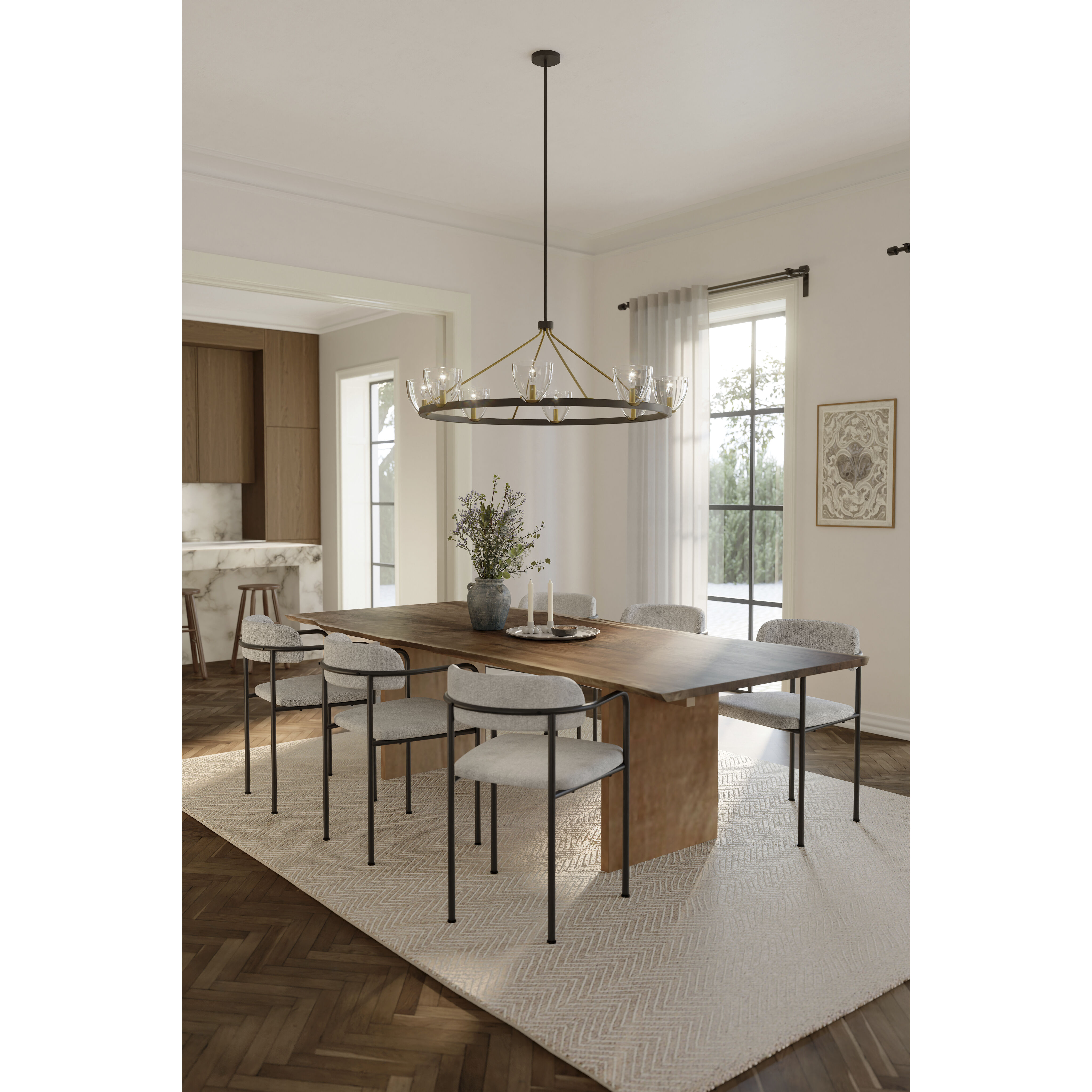 Noellea 8 Light 50 inch Dark Bronze and Legacy Brass Chandelier Ceiling Light