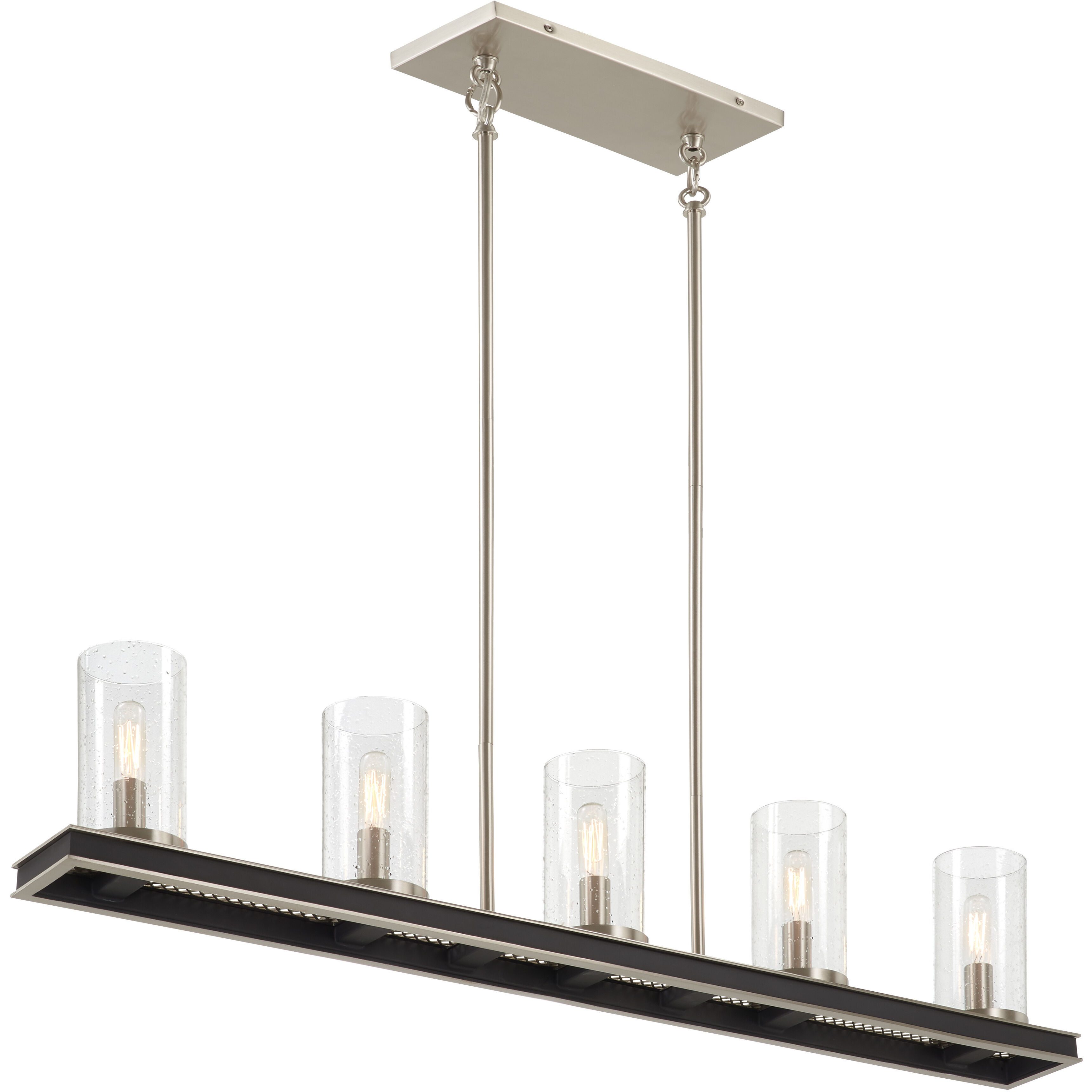 Cole's Crossing 5 Light 40 inch Coal/Brushed Nickel Island Light Ceiling Light