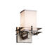 Textile Wall Sconce Wall Light in 700 Lm LED, Dark Bronze, White, Square with Flat Rim