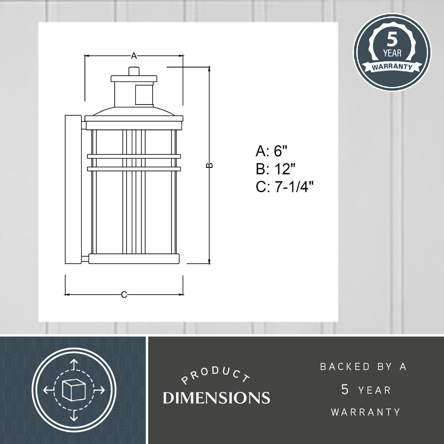 Wrightwood Vintage Black Outdoor Motion Sensor