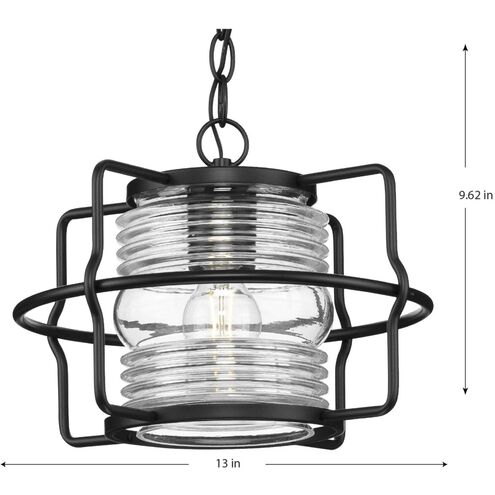 Keegan 1 Light 13 inch Matte Black Outdoor Hanging Lantern