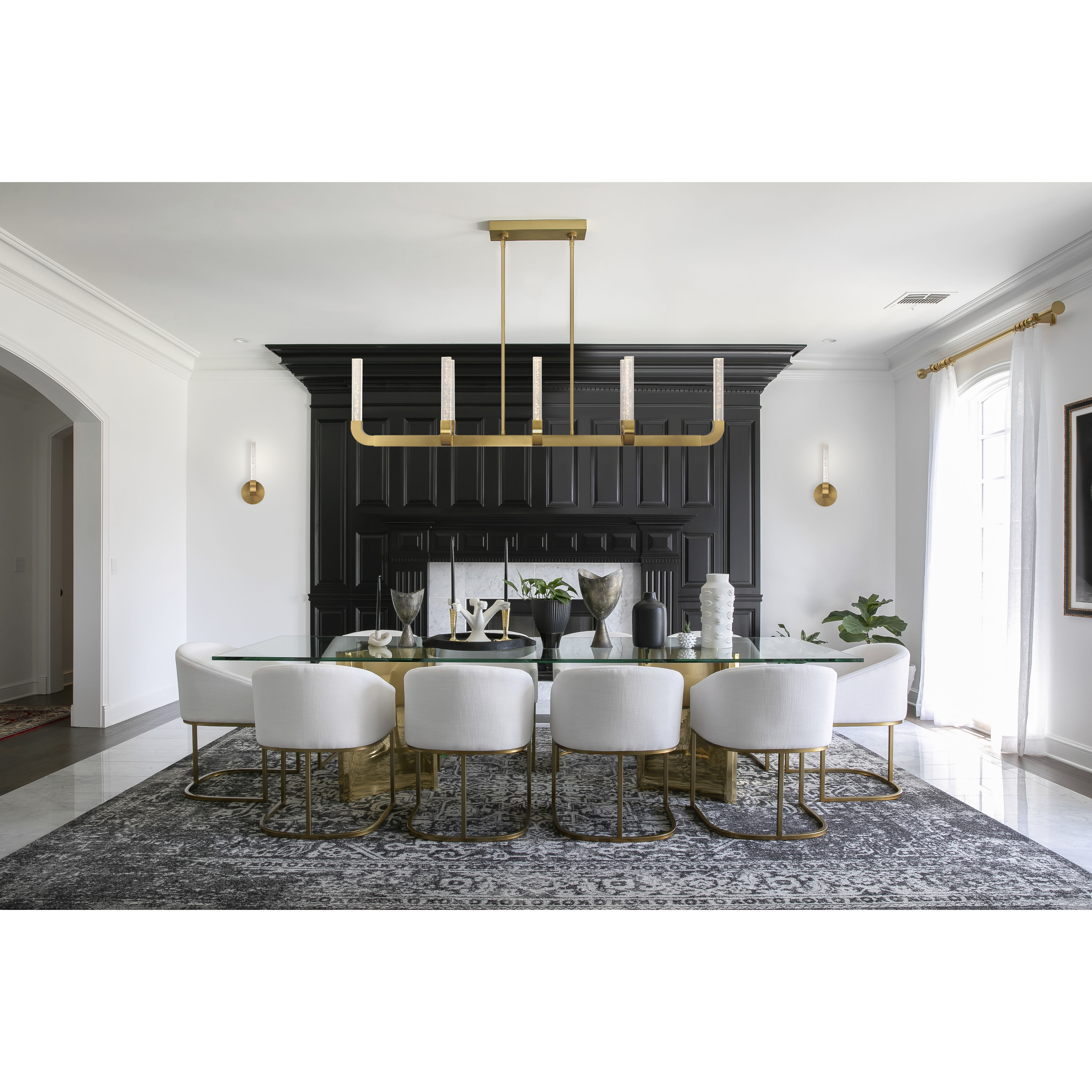 Del Mar LED 48 inch Warm Brass Chandelier Ceiling Light