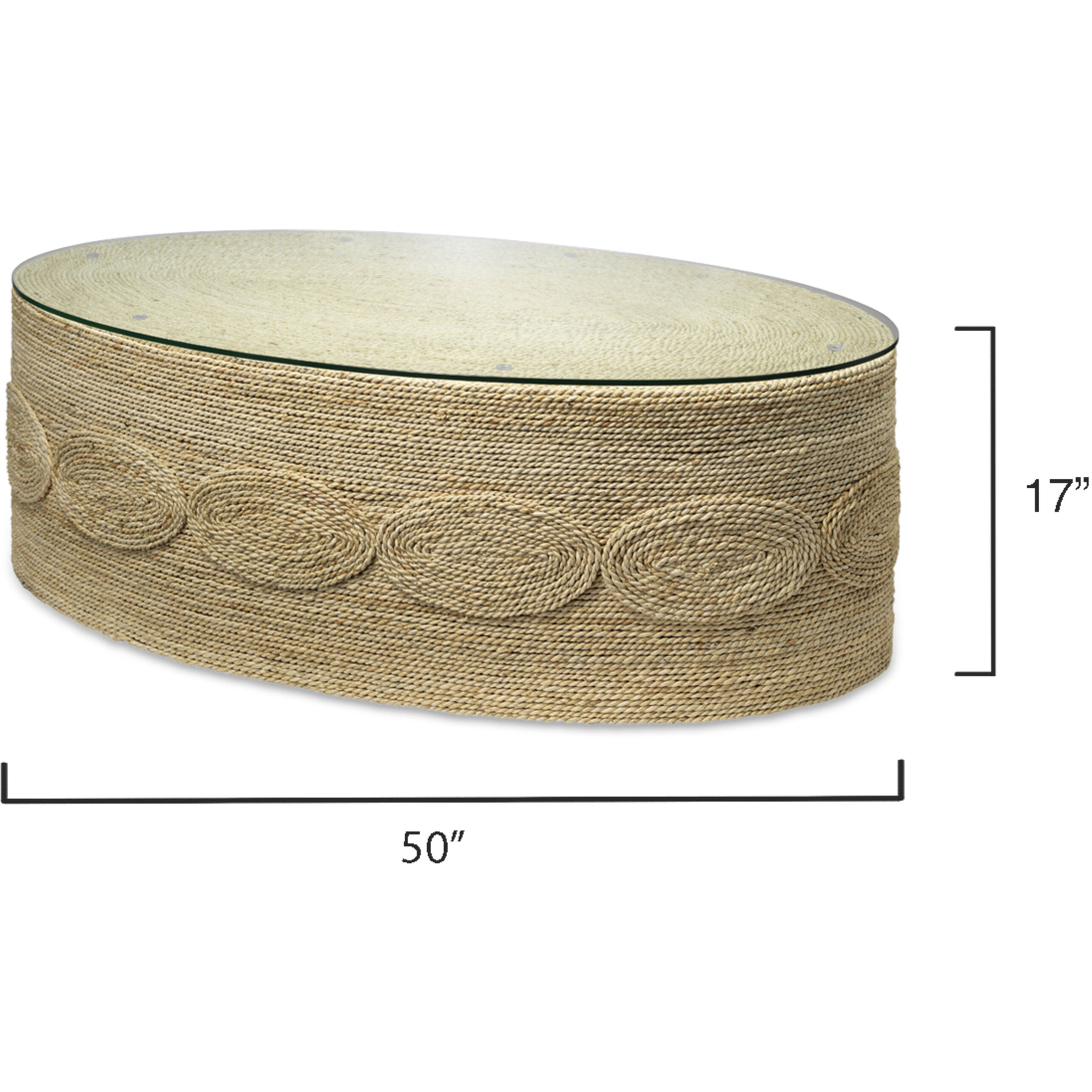 Barbados Oval 50 X 30 inch Off-White Coffee Table