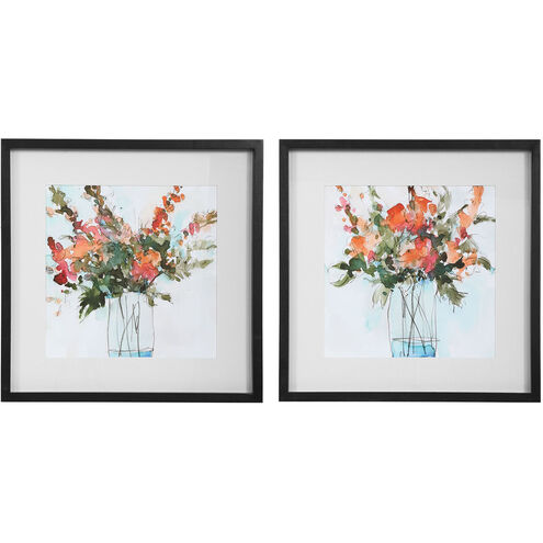 Fresh Flowers 26 X 26 inch Watercolor Prints, Set of 2